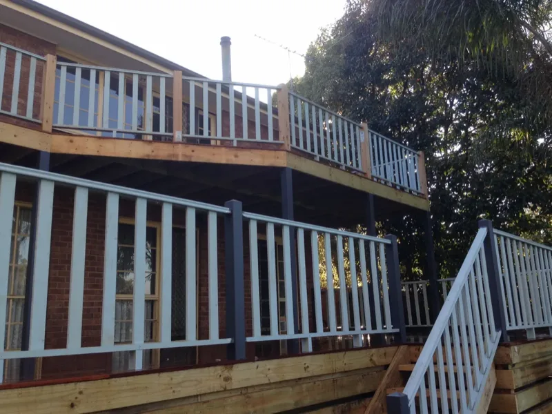 Custom-built alfresco outdoor living area and timber deck